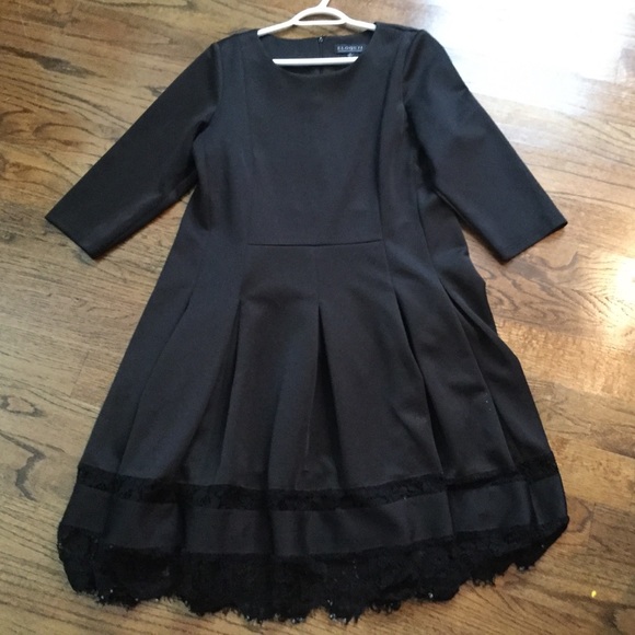 Eloquii Dresses & Skirts - Eloquii Black Scuba Lace Trim Dress Sz 20
